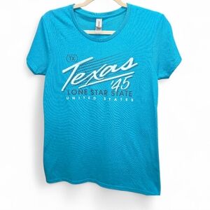 Texas Lone Star State Graphic Tee Gildan Heavy Cotton Blue Short Sleeve State